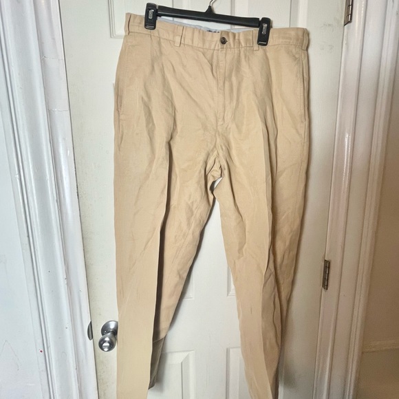 Brooks Brothers IRISH LINEN Linen Pants Slacks Men's W35 equivalent linen Khaki type Vintage Second Hand